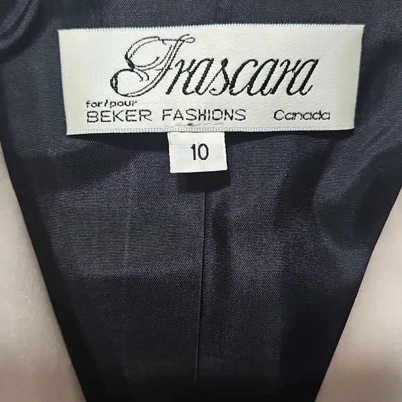 Frascara Vintage Sophisticated Black and Cream Tuxedo Blazer Size 10 - Picture 3 of 8